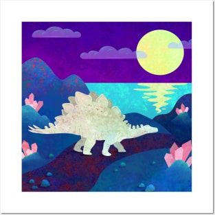 Stegosaurus Night Walk Posters and Art